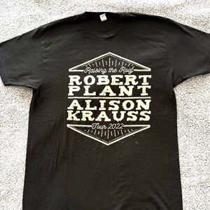 Robert Plant Alison Krauss 2022 Raising The Roof Tour Shirt Mens LG 100% Cotton